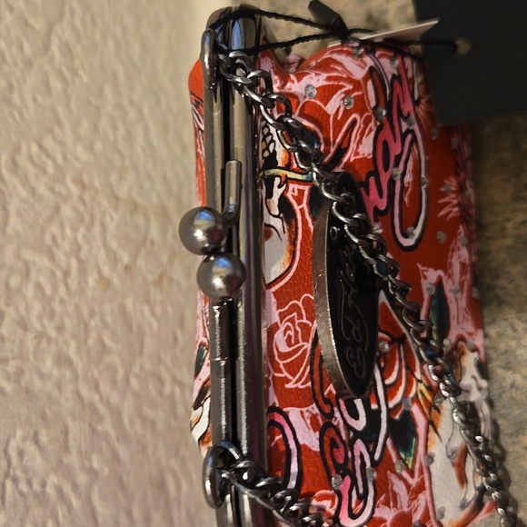 Ed Hardy Red Tiger Mini Bag with Chain Nwt - Picture 3 of 4